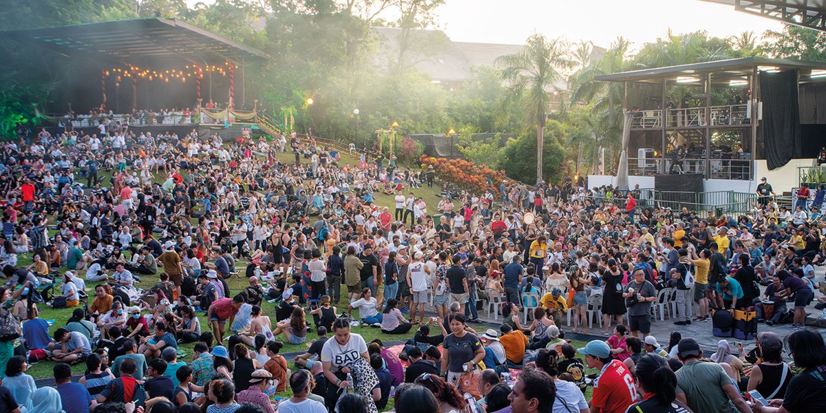 Drum Circle On Festival Grounds